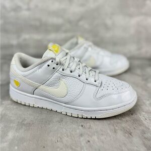 Limited Edition Nike Dunk Low “Yellow Heart” White/Yellow Women’s Sneakers